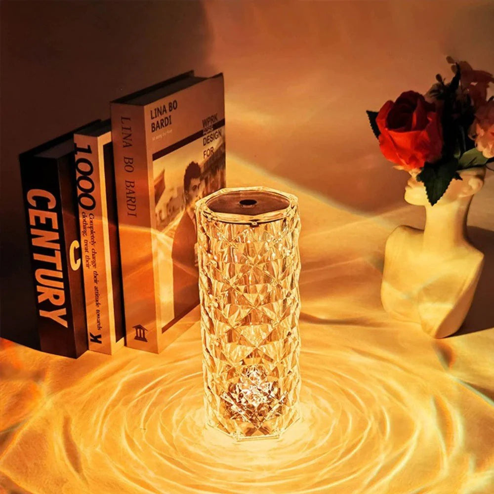 16 Colors Rose Rays Crystal Diamond Table Lamp