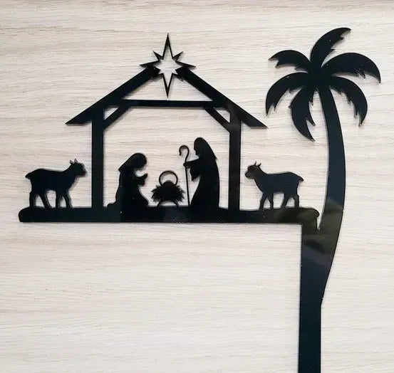Metal Nativity Scene Door Topper
