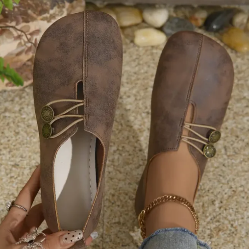 Last Day 49% OFF🔥 - Women's Flat Shoes, Elegant soft sole round toe buckle decoration